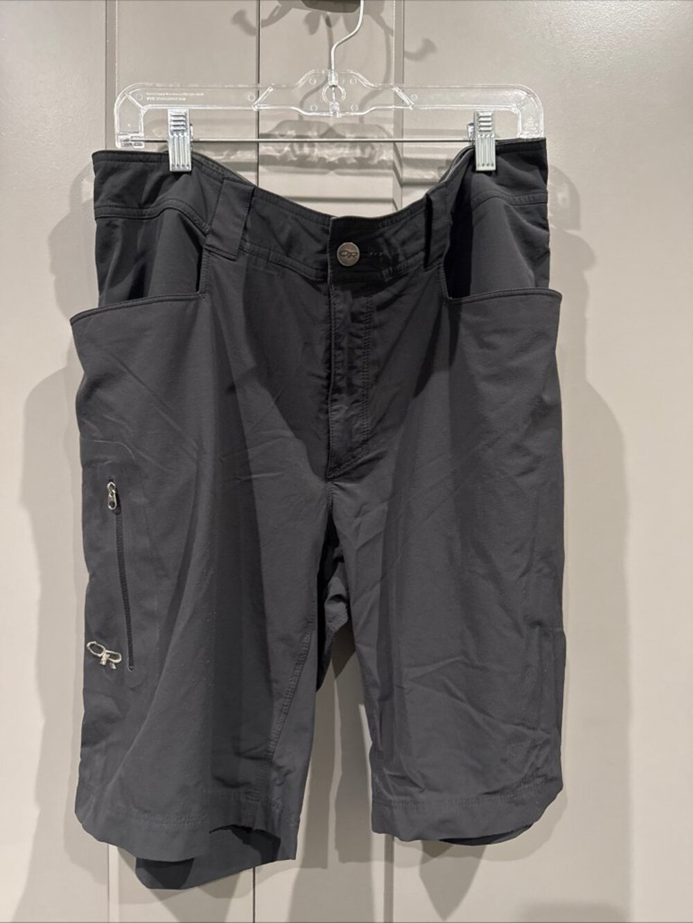 Outdoor Research Mens 36 Gray Hiking Shorts Lightweight Nylon Technical Cargo